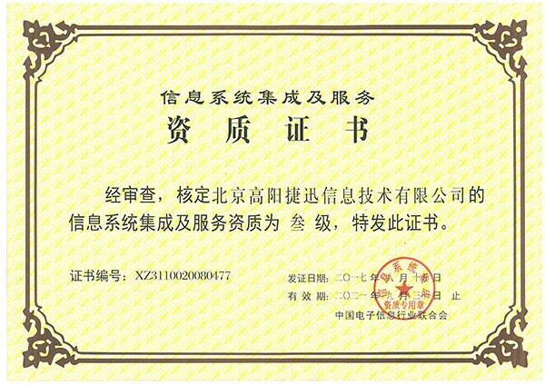 系統(tǒng)集成三級